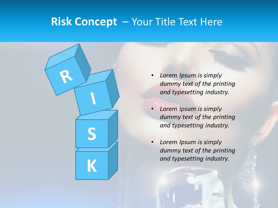 A Woman With A Red Lipstick And A Blue Background PowerPoint Template