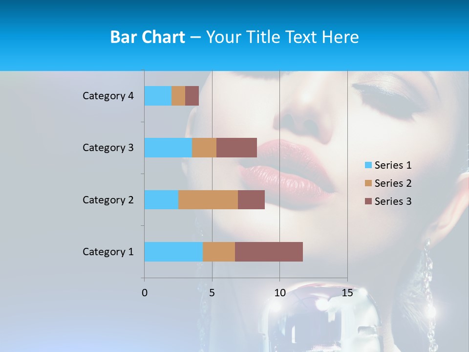 A Woman With A Red Lipstick And A Blue Background PowerPoint Template