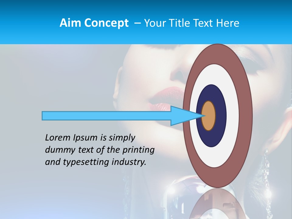 A Woman With A Red Lipstick And A Blue Background PowerPoint Template