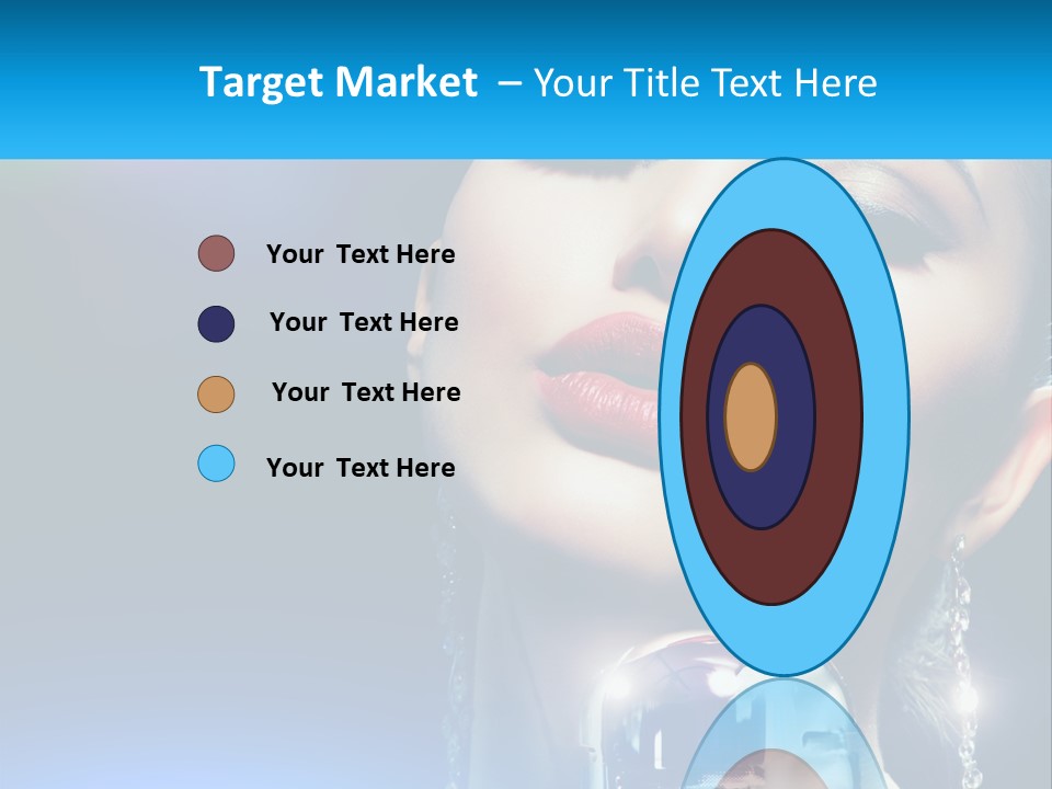 A Woman With A Red Lipstick And A Blue Background PowerPoint Template