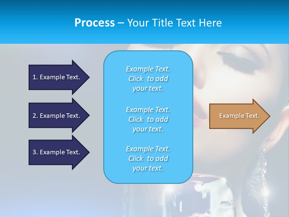 A Woman With A Red Lipstick And A Blue Background PowerPoint Template