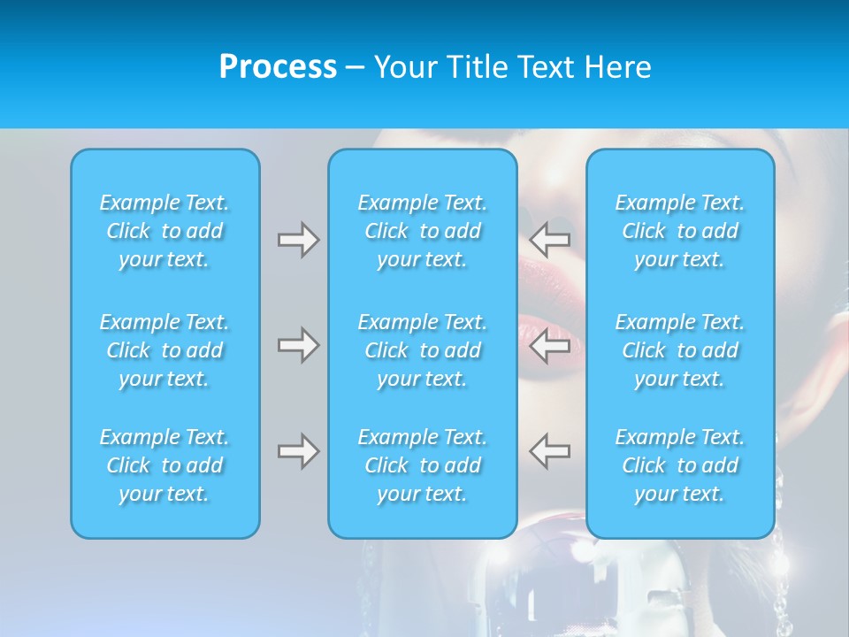 A Woman With A Red Lipstick And A Blue Background PowerPoint Template