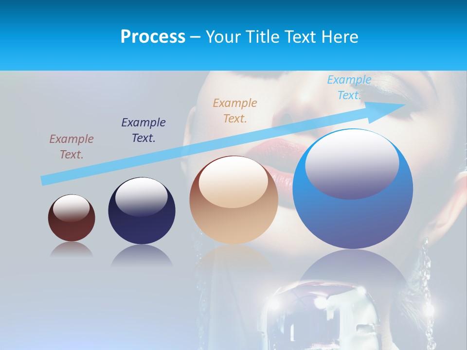 A Woman With A Red Lipstick And A Blue Background PowerPoint Template
