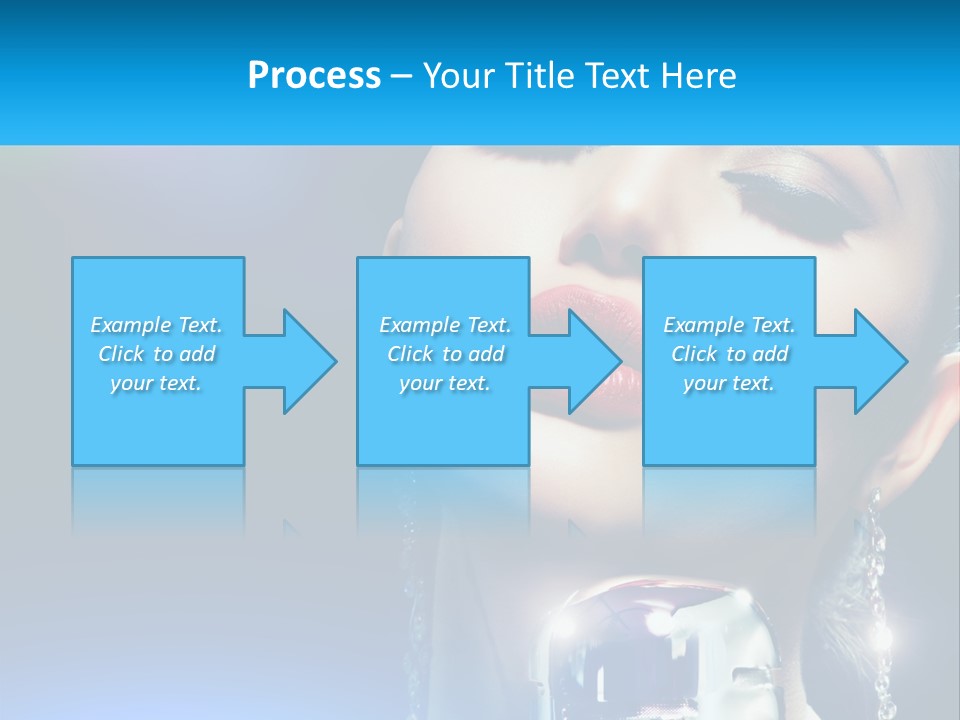 A Woman With A Red Lipstick And A Blue Background PowerPoint Template