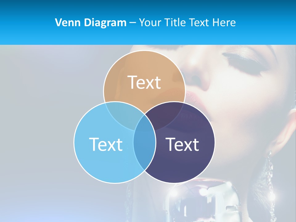 A Woman With A Red Lipstick And A Blue Background PowerPoint Template