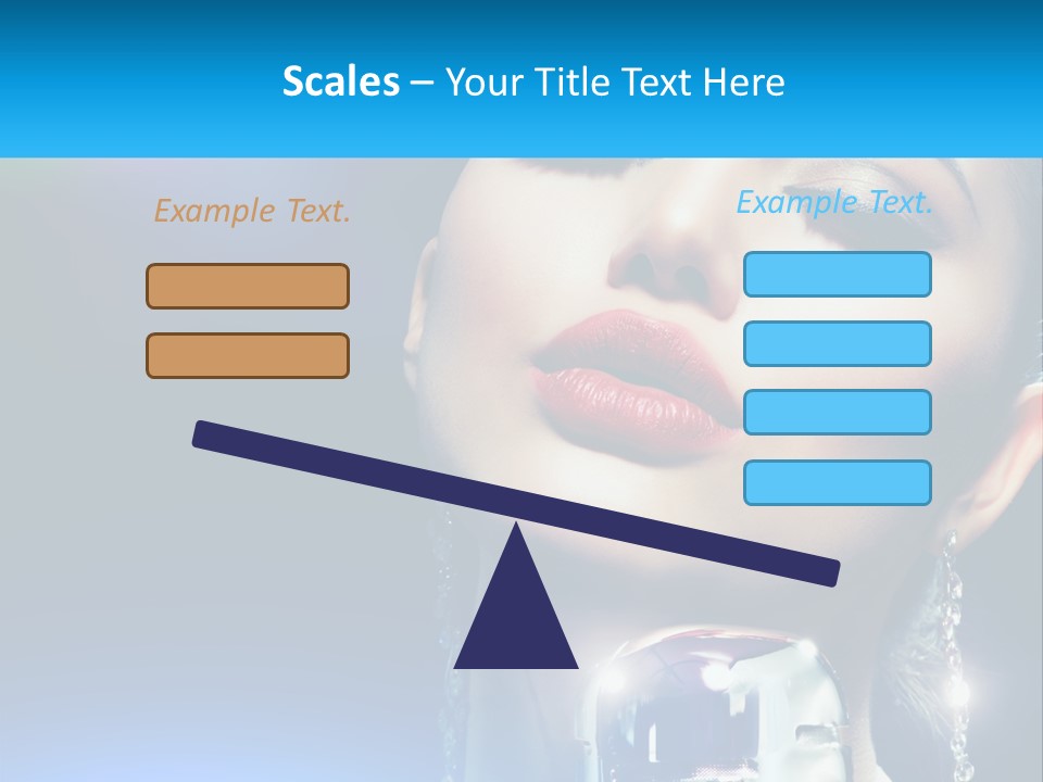 A Woman With A Red Lipstick And A Blue Background PowerPoint Template