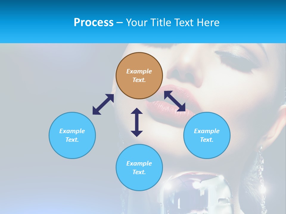 A Woman With A Red Lipstick And A Blue Background PowerPoint Template