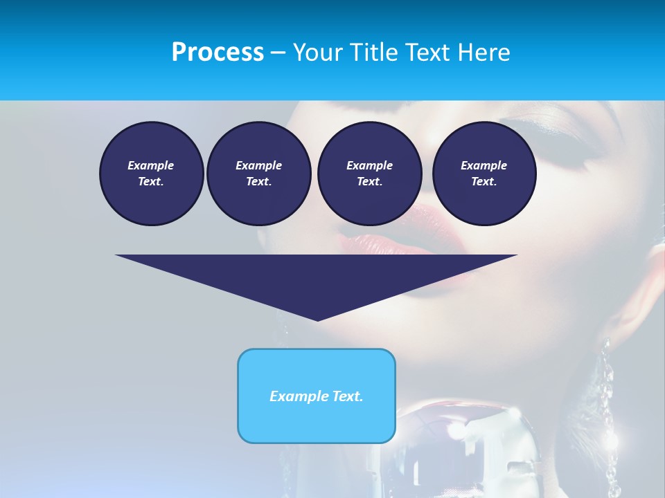 A Woman With A Red Lipstick And A Blue Background PowerPoint Template