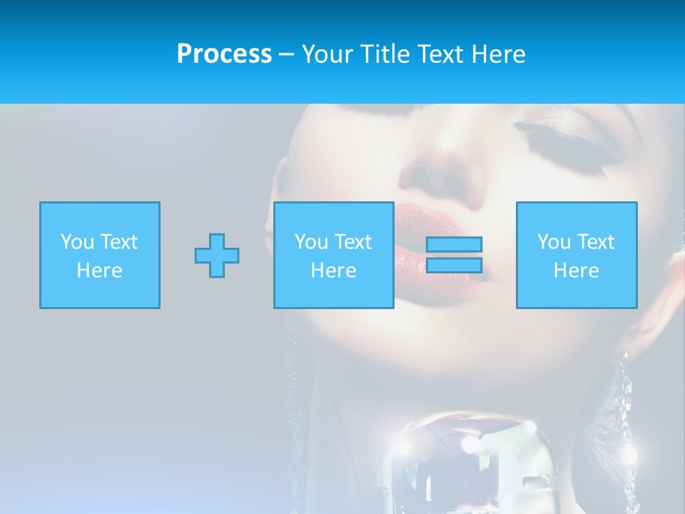 A Woman With A Red Lipstick And A Blue Background PowerPoint Template