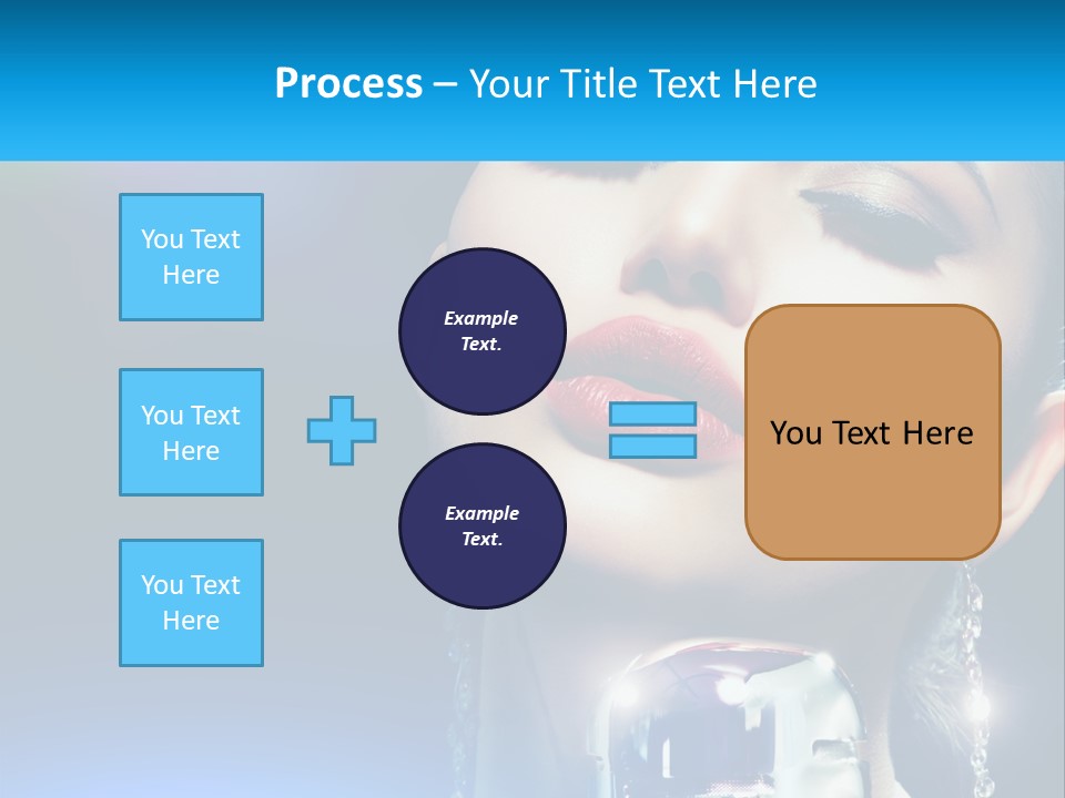 A Woman With A Red Lipstick And A Blue Background PowerPoint Template