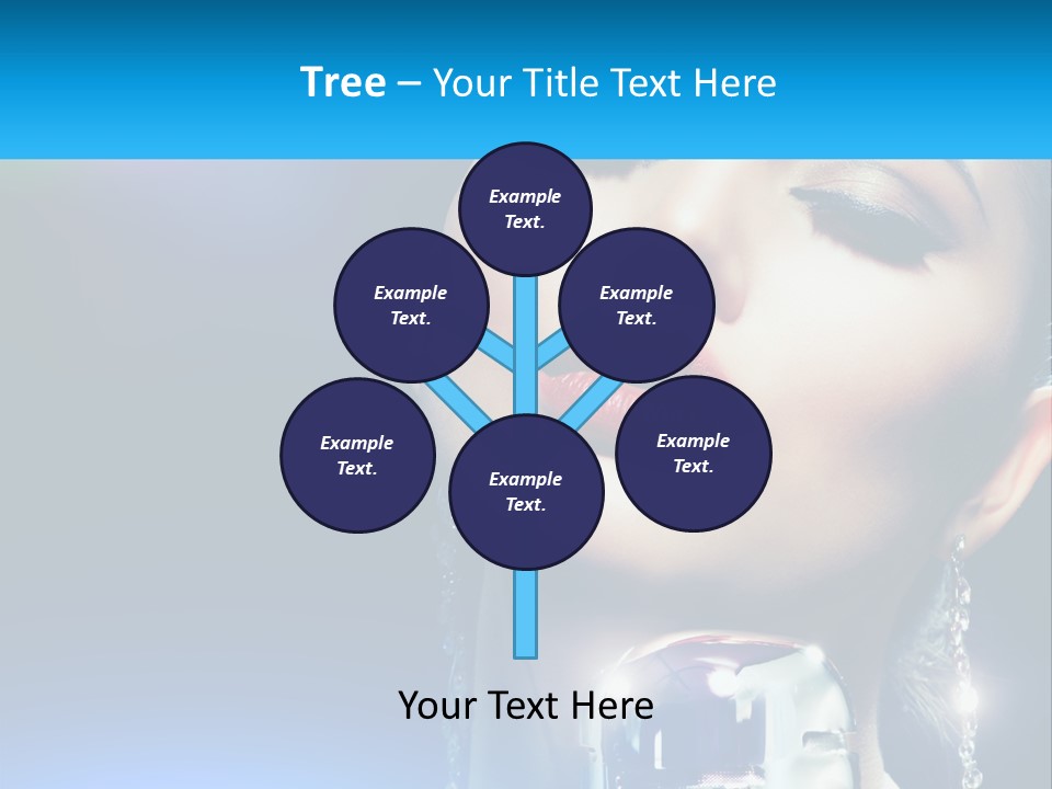 A Woman With A Red Lipstick And A Blue Background PowerPoint Template
