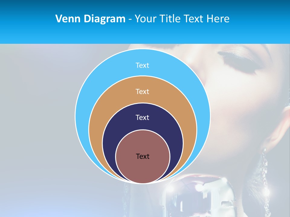 A Woman With A Red Lipstick And A Blue Background PowerPoint Template