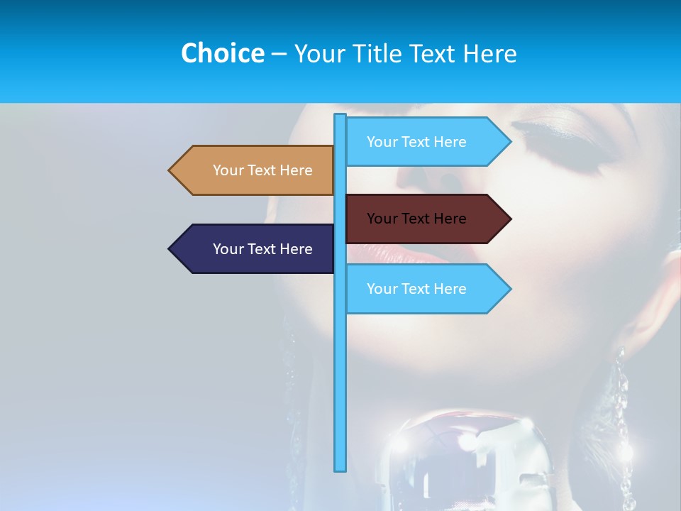 A Woman With A Red Lipstick And A Blue Background PowerPoint Template