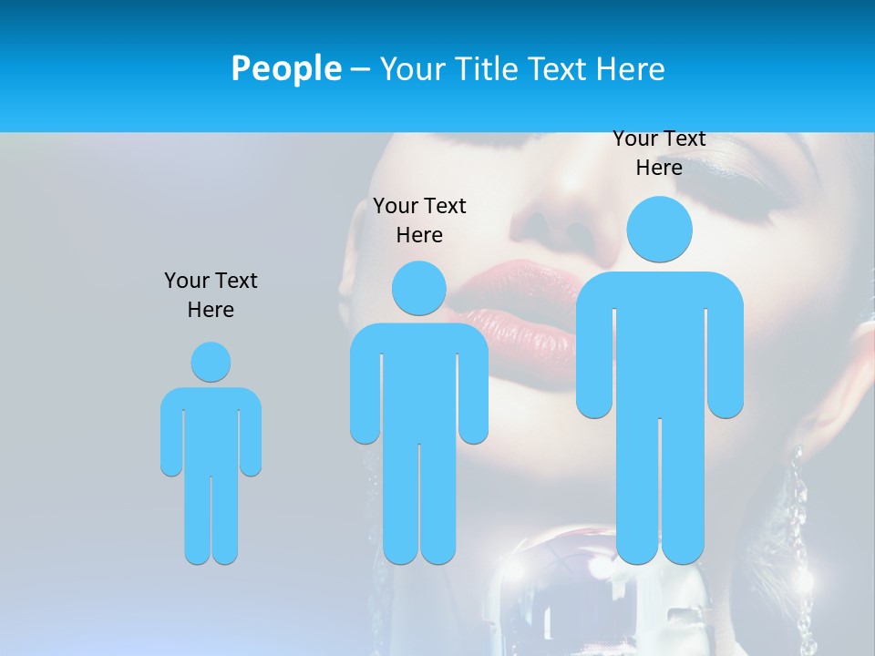 A Woman With A Red Lipstick And A Blue Background PowerPoint Template
