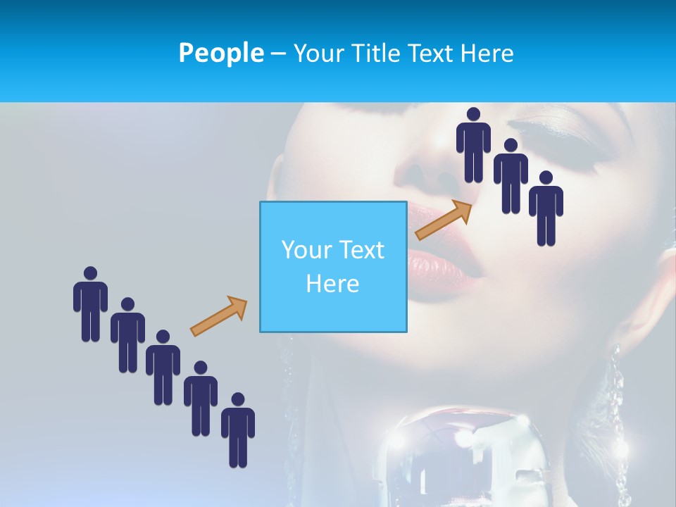 A Woman With A Red Lipstick And A Blue Background PowerPoint Template