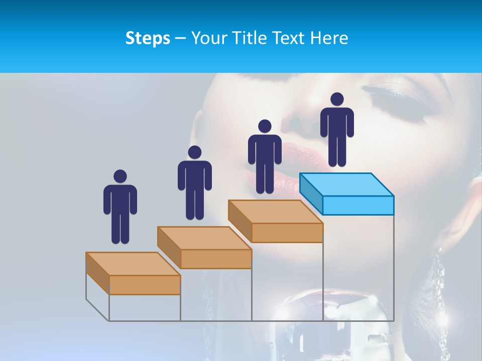 A Woman With A Red Lipstick And A Blue Background PowerPoint Template