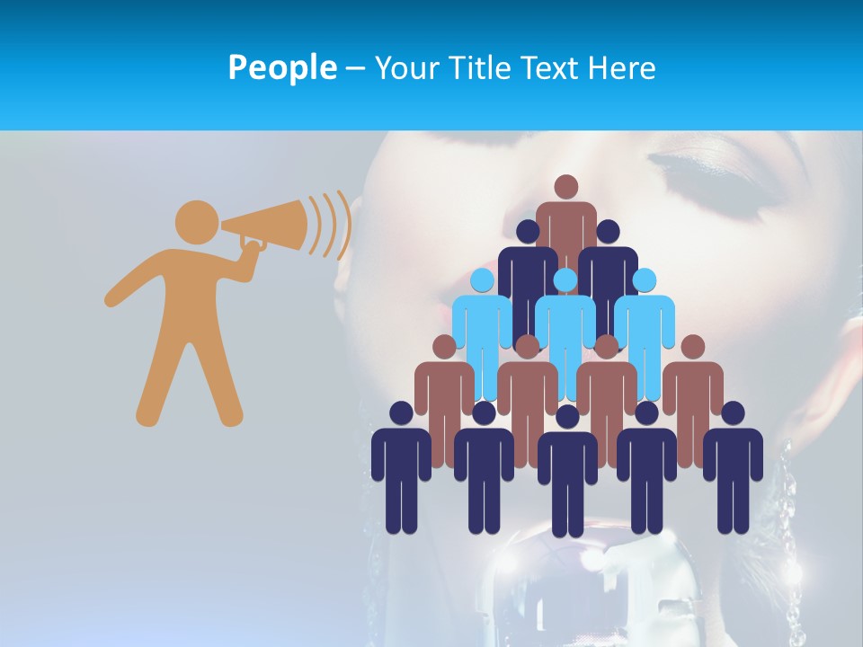 A Woman With A Red Lipstick And A Blue Background PowerPoint Template