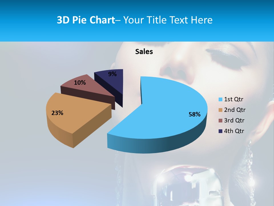 A Woman With A Red Lipstick And A Blue Background PowerPoint Template