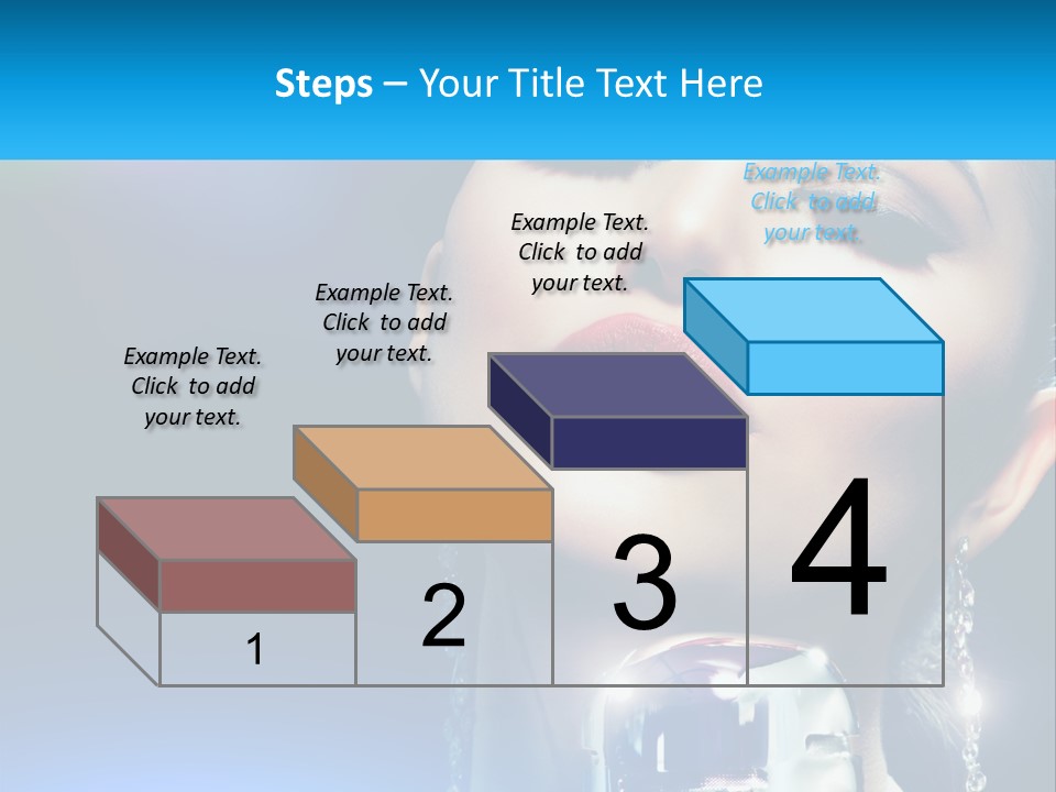 A Woman With A Red Lipstick And A Blue Background PowerPoint Template