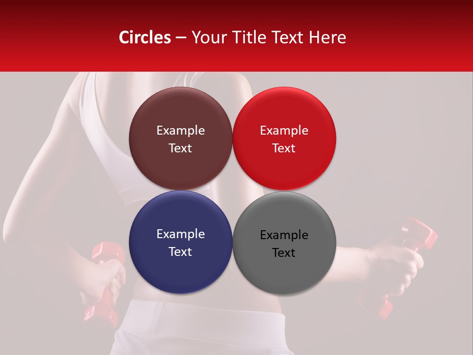 A Woman Holding Two Red Dumbs In Her Hands PowerPoint Template