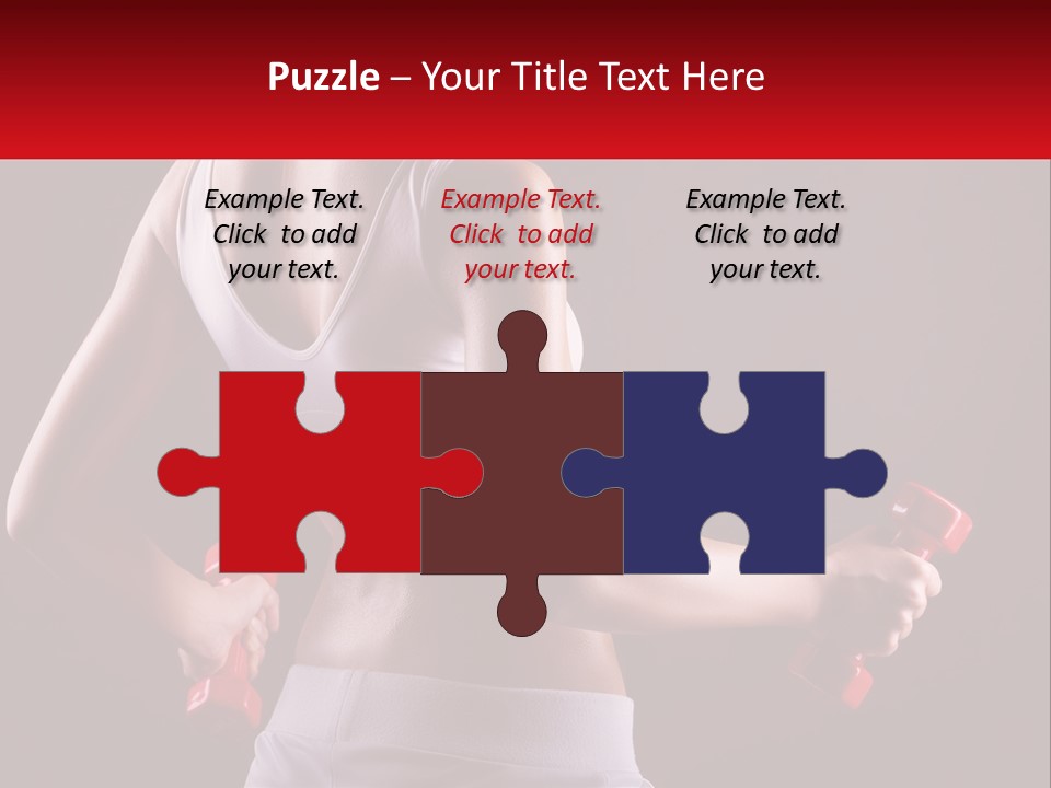 A Woman Holding Two Red Dumbs In Her Hands PowerPoint Template