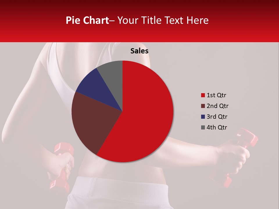 A Woman Holding Two Red Dumbs In Her Hands PowerPoint Template