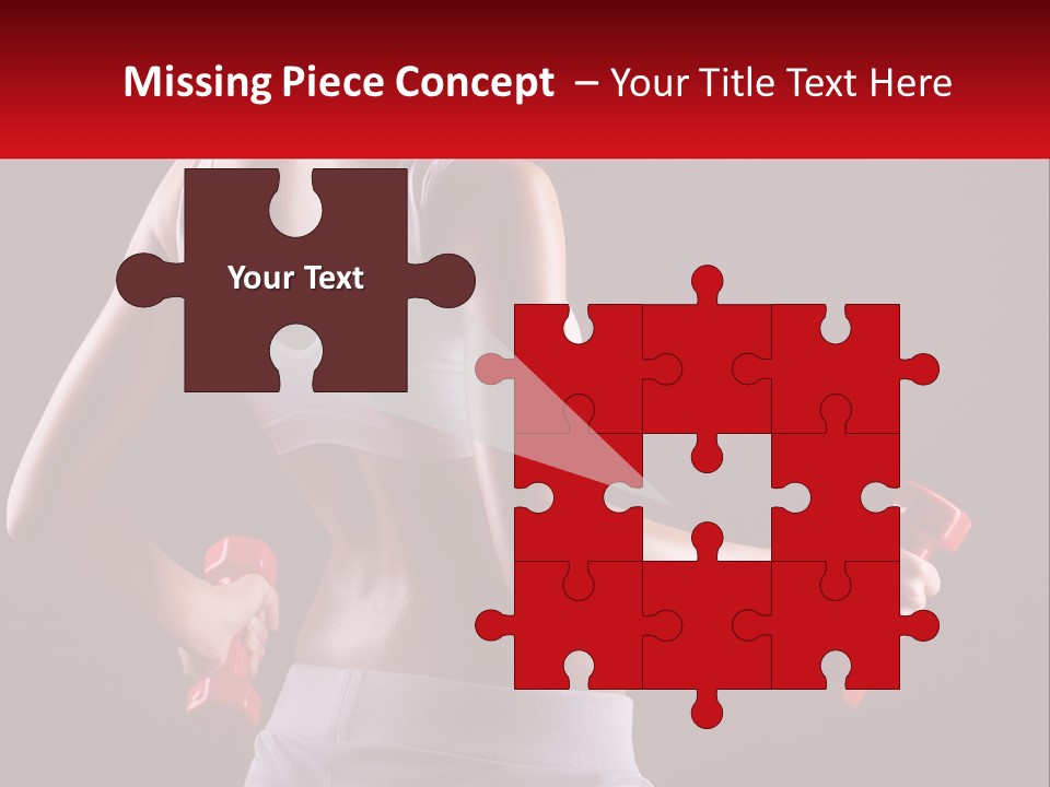 A Woman Holding Two Red Dumbs In Her Hands PowerPoint Template
