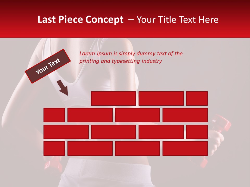 A Woman Holding Two Red Dumbs In Her Hands PowerPoint Template