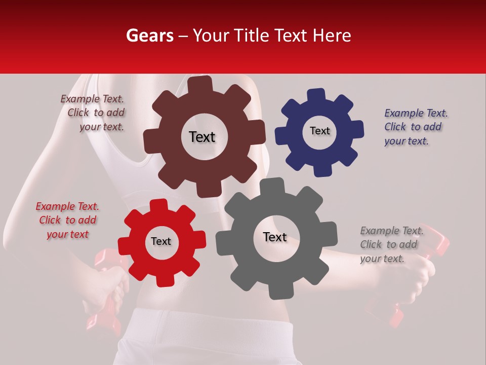 A Woman Holding Two Red Dumbs In Her Hands PowerPoint Template