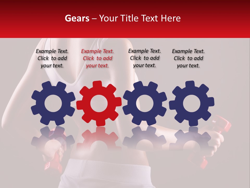 A Woman Holding Two Red Dumbs In Her Hands PowerPoint Template