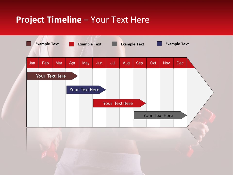 A Woman Holding Two Red Dumbs In Her Hands PowerPoint Template