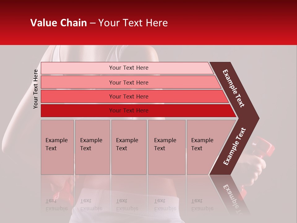 A Woman Holding Two Red Dumbs In Her Hands PowerPoint Template