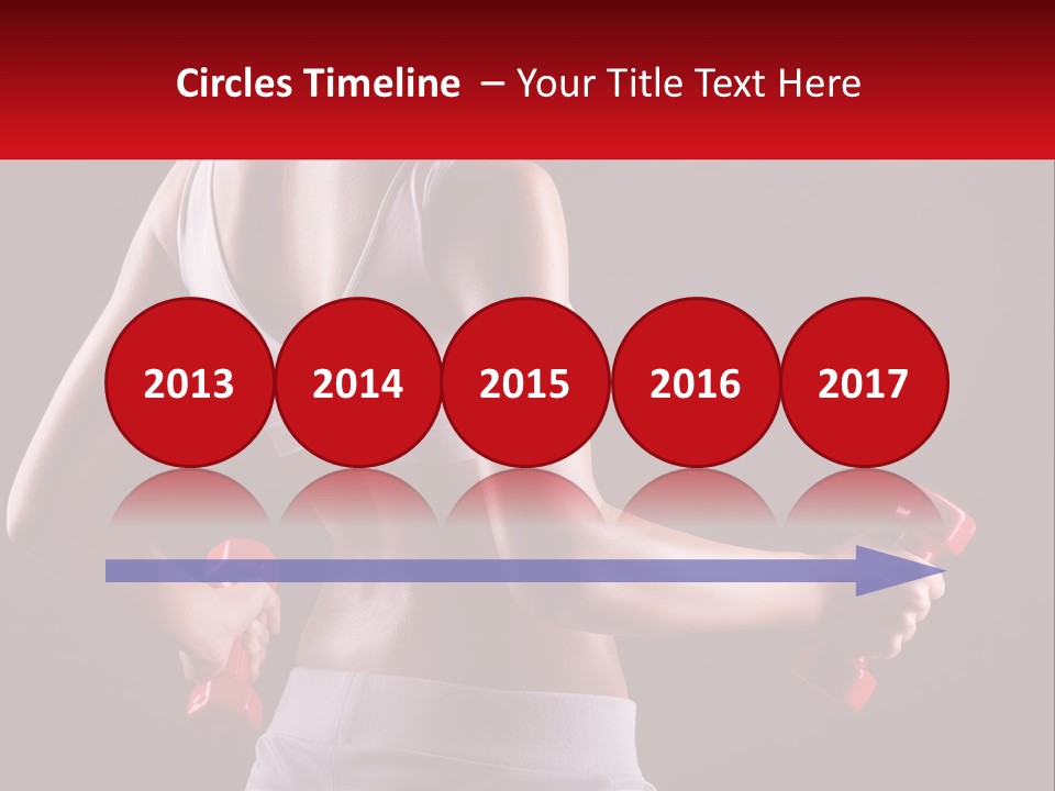 A Woman Holding Two Red Dumbs In Her Hands PowerPoint Template