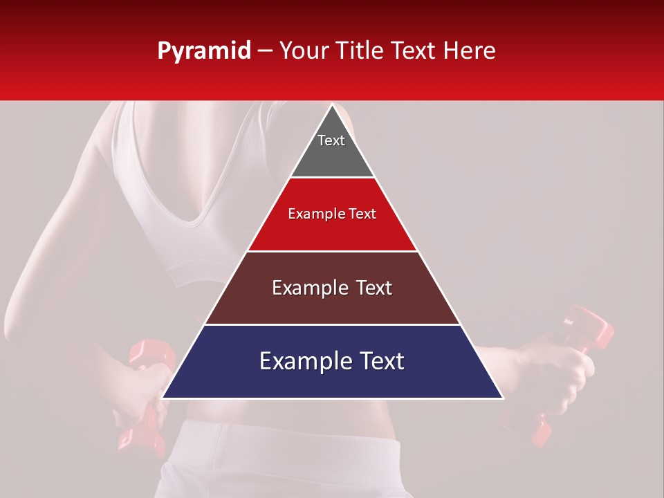 A Woman Holding Two Red Dumbs In Her Hands PowerPoint Template