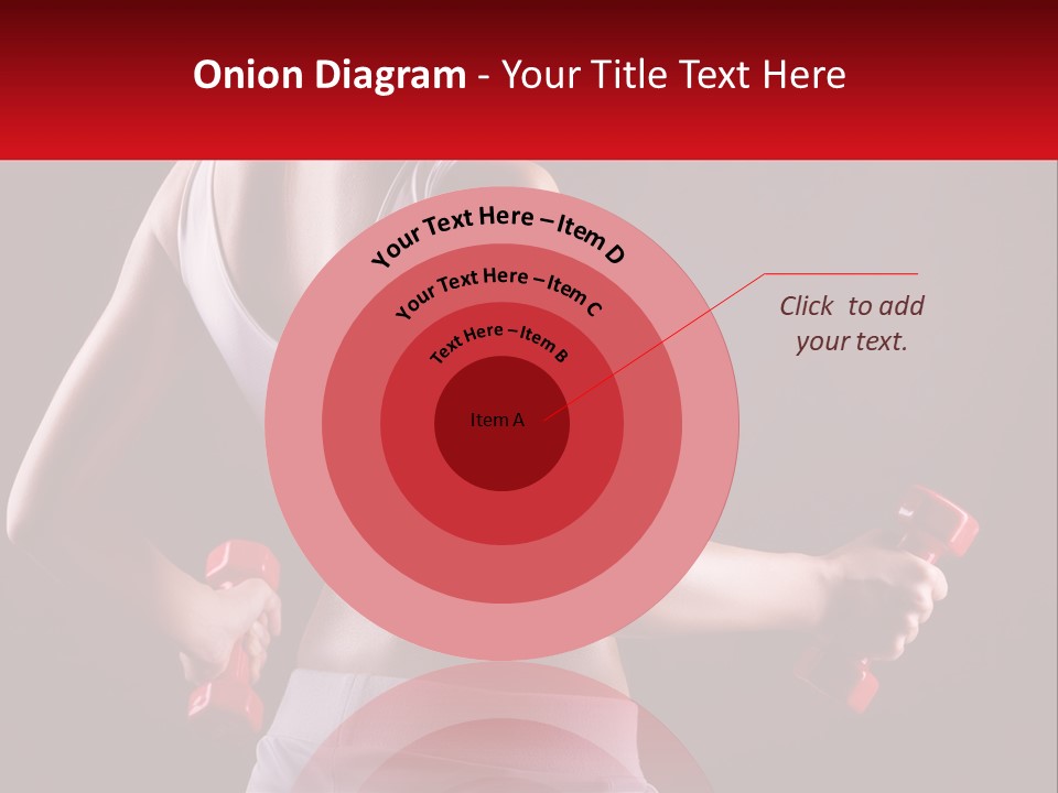 A Woman Holding Two Red Dumbs In Her Hands PowerPoint Template