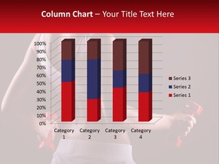 A Woman Holding Two Red Dumbs In Her Hands PowerPoint Template