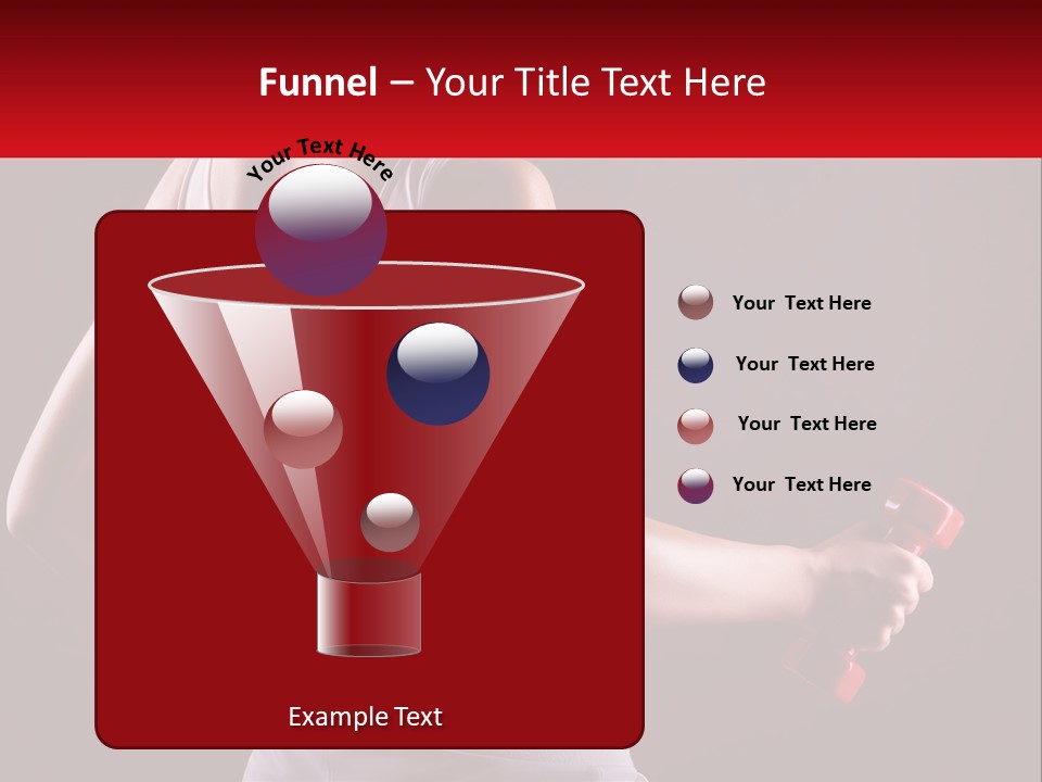 A Woman Holding Two Red Dumbs In Her Hands PowerPoint Template