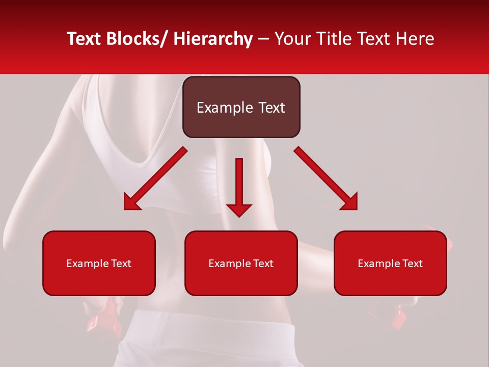 A Woman Holding Two Red Dumbs In Her Hands PowerPoint Template