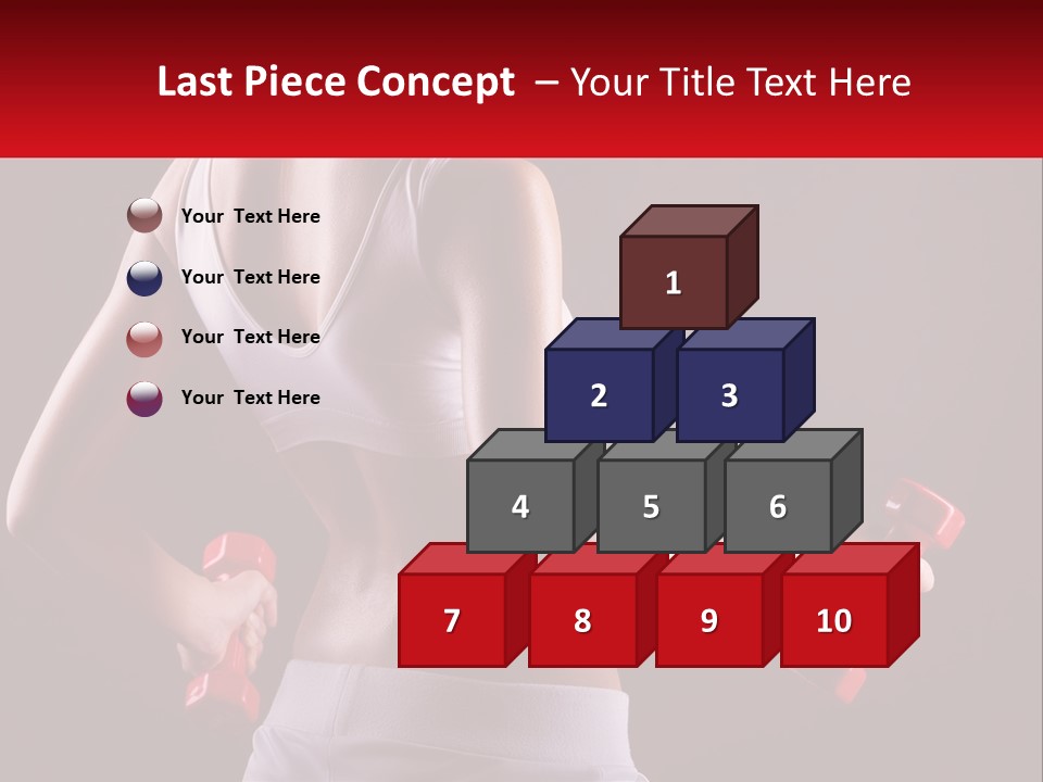 A Woman Holding Two Red Dumbs In Her Hands PowerPoint Template
