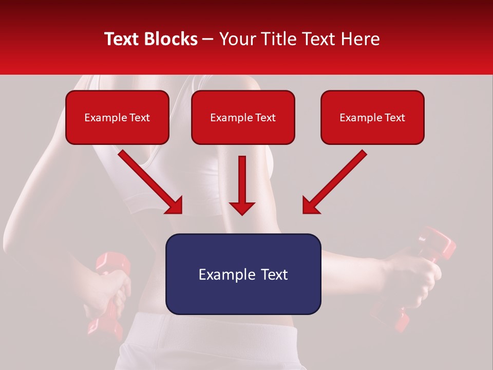 A Woman Holding Two Red Dumbs In Her Hands PowerPoint Template