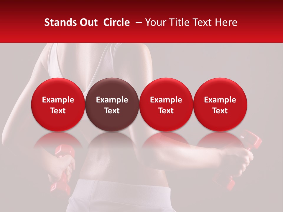 A Woman Holding Two Red Dumbs In Her Hands PowerPoint Template