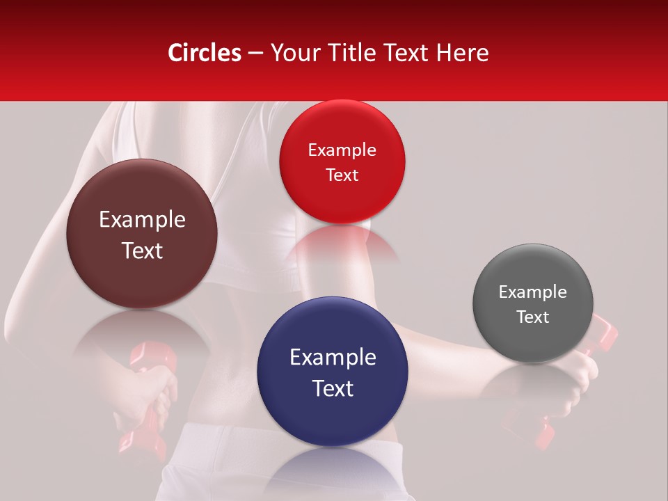 A Woman Holding Two Red Dumbs In Her Hands PowerPoint Template