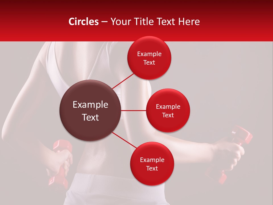 A Woman Holding Two Red Dumbs In Her Hands PowerPoint Template