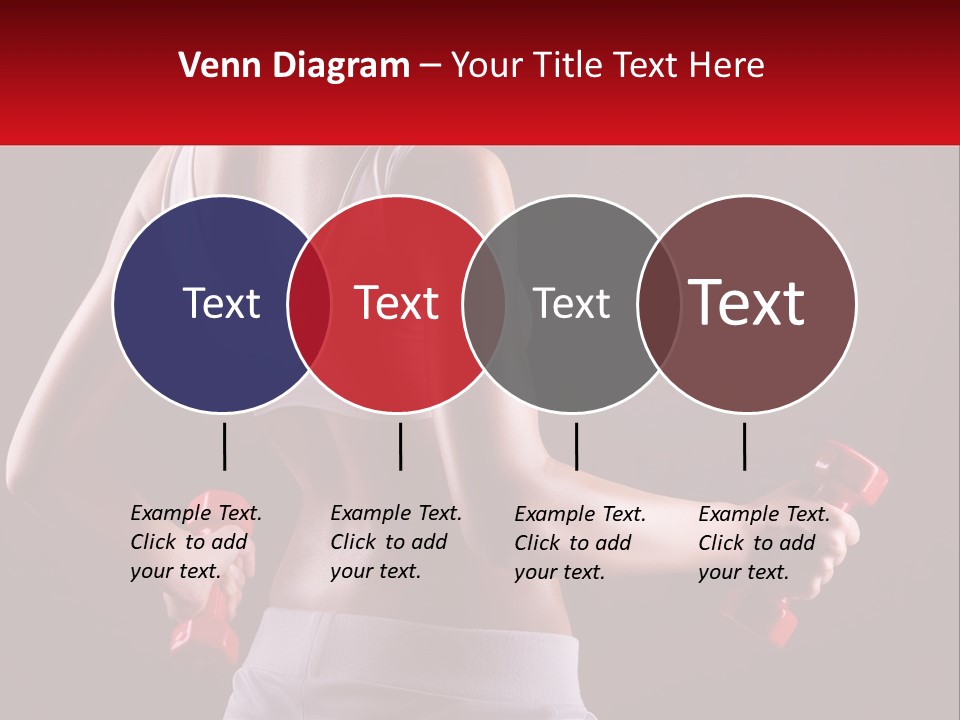 A Woman Holding Two Red Dumbs In Her Hands PowerPoint Template