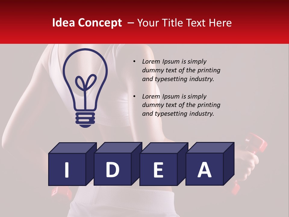 A Woman Holding Two Red Dumbs In Her Hands PowerPoint Template