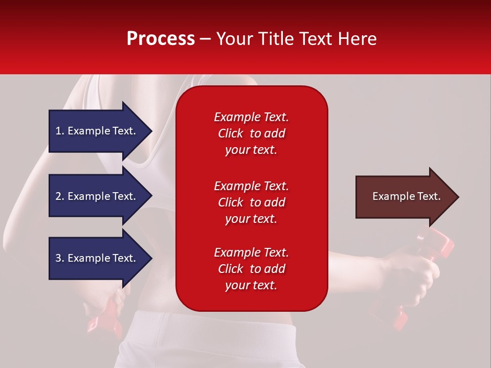 A Woman Holding Two Red Dumbs In Her Hands PowerPoint Template