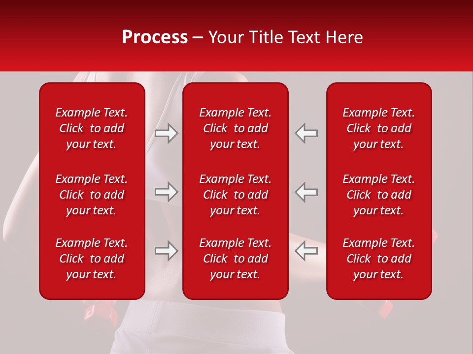A Woman Holding Two Red Dumbs In Her Hands PowerPoint Template