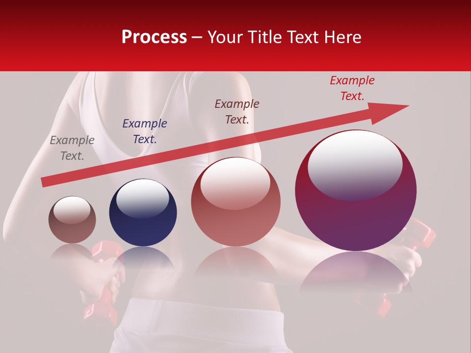 A Woman Holding Two Red Dumbs In Her Hands PowerPoint Template