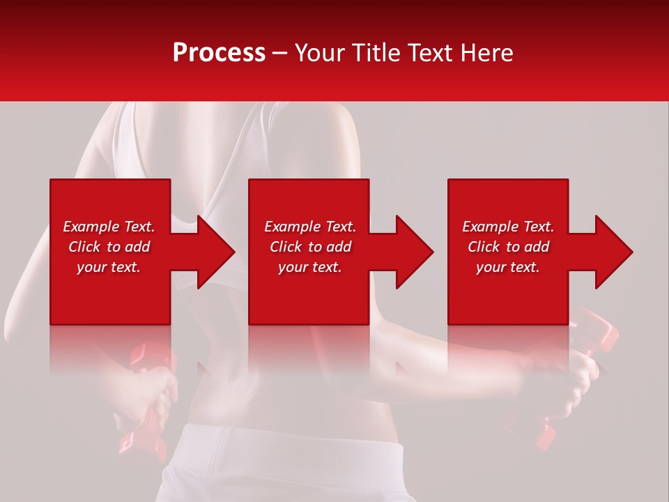 A Woman Holding Two Red Dumbs In Her Hands PowerPoint Template