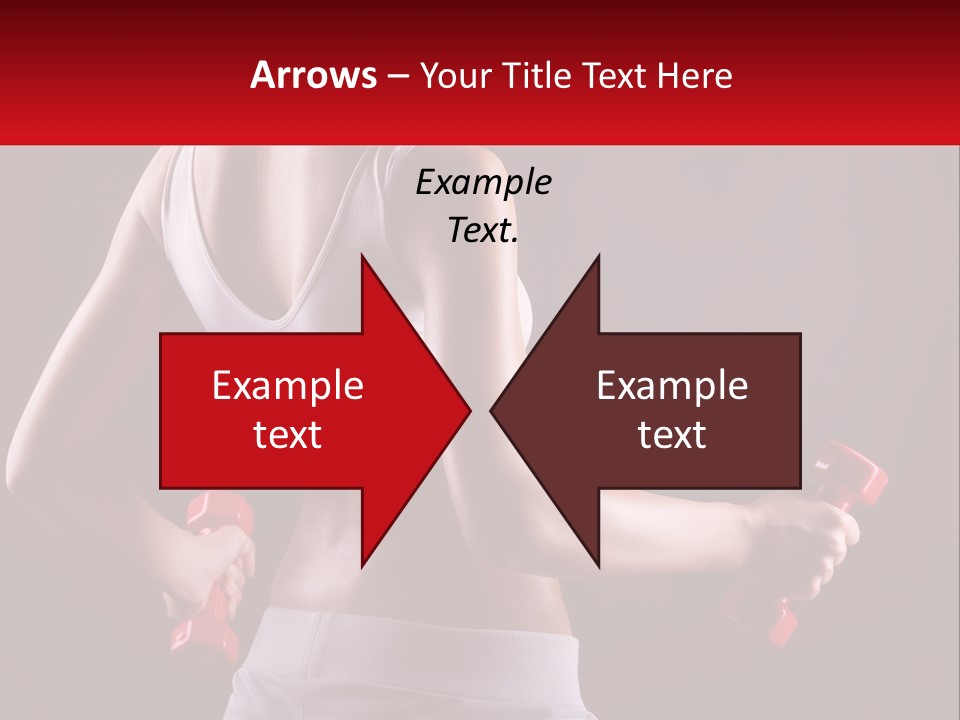 A Woman Holding Two Red Dumbs In Her Hands PowerPoint Template